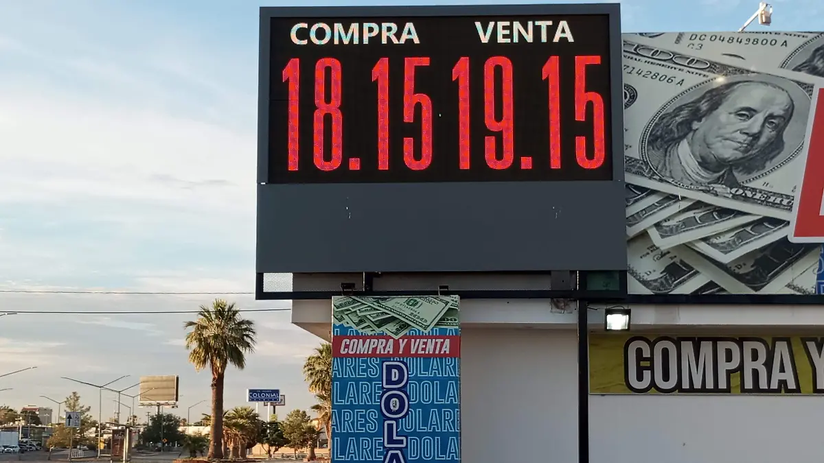 Cotización del dólar frente al peso