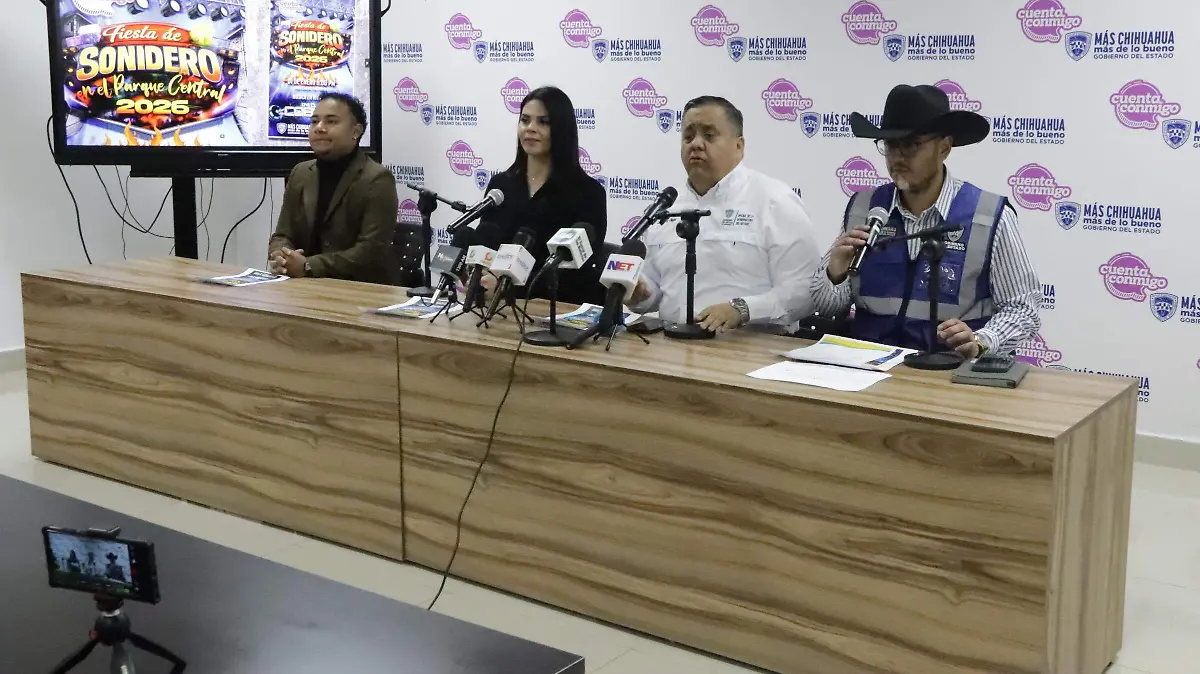 Conferencia de prensa para anunciar el primer evento del año del parque central, denominado el Sonidero 2026
