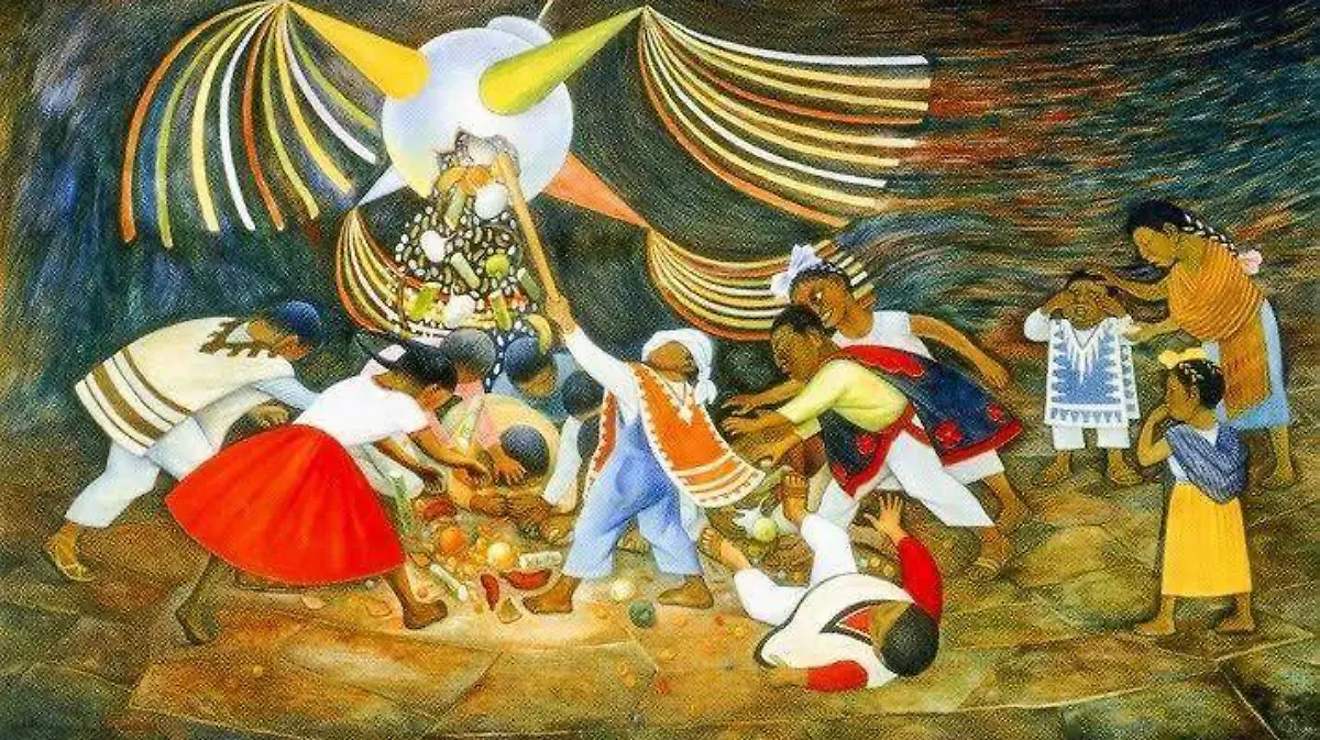 la piñata- diego rivera