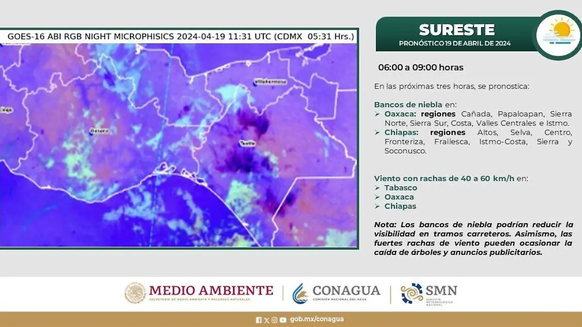 pronostico sureste