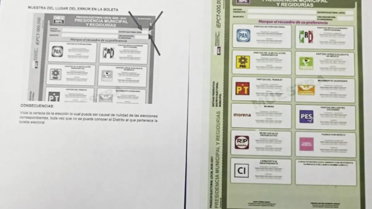 fallas boletas electorales