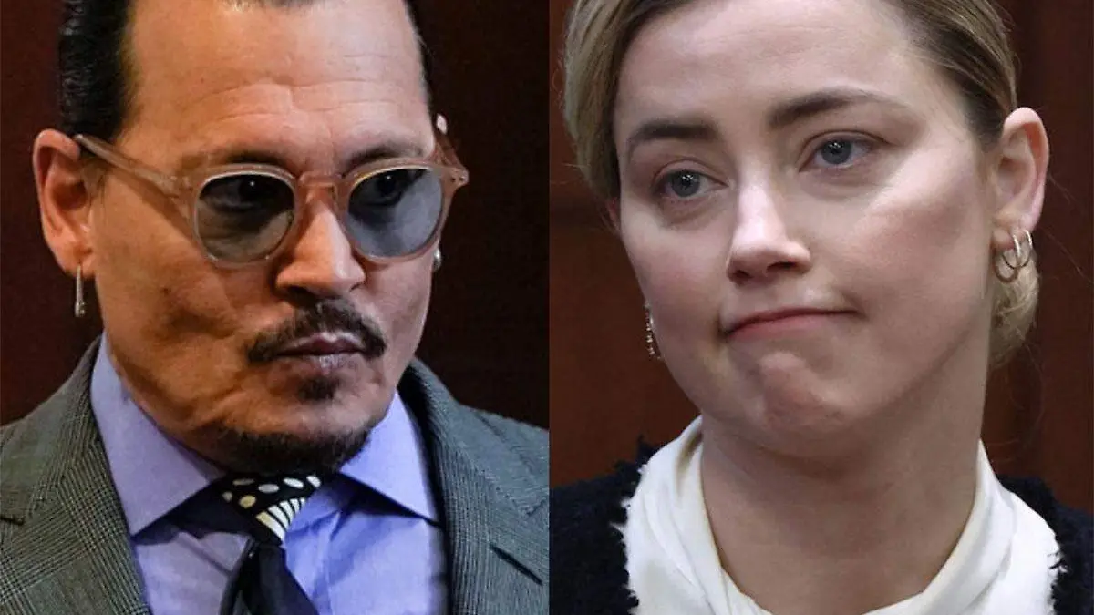 Johnny Depp y Amber Heard durante el juicio