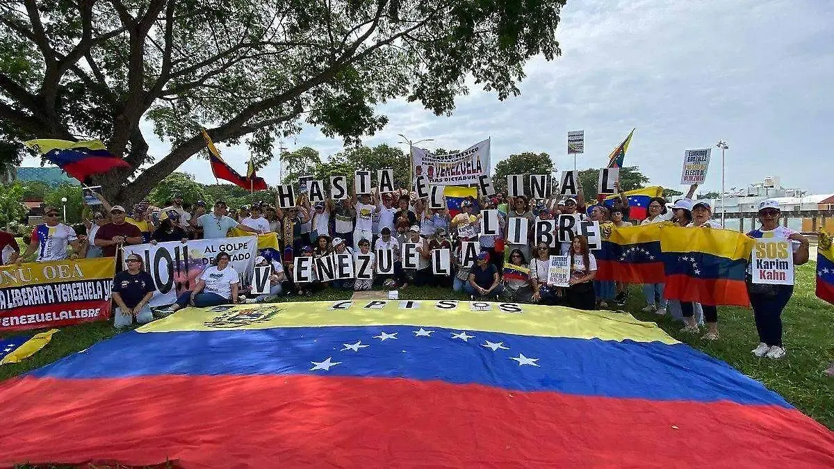 Venezolanos-Manifestándose-En-E-Parque-La-Choca