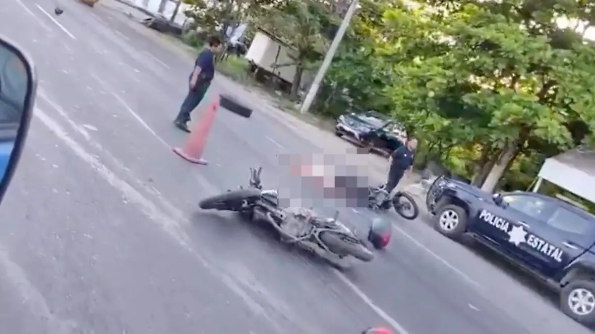 Accidente en moto en Ciudad Industrial