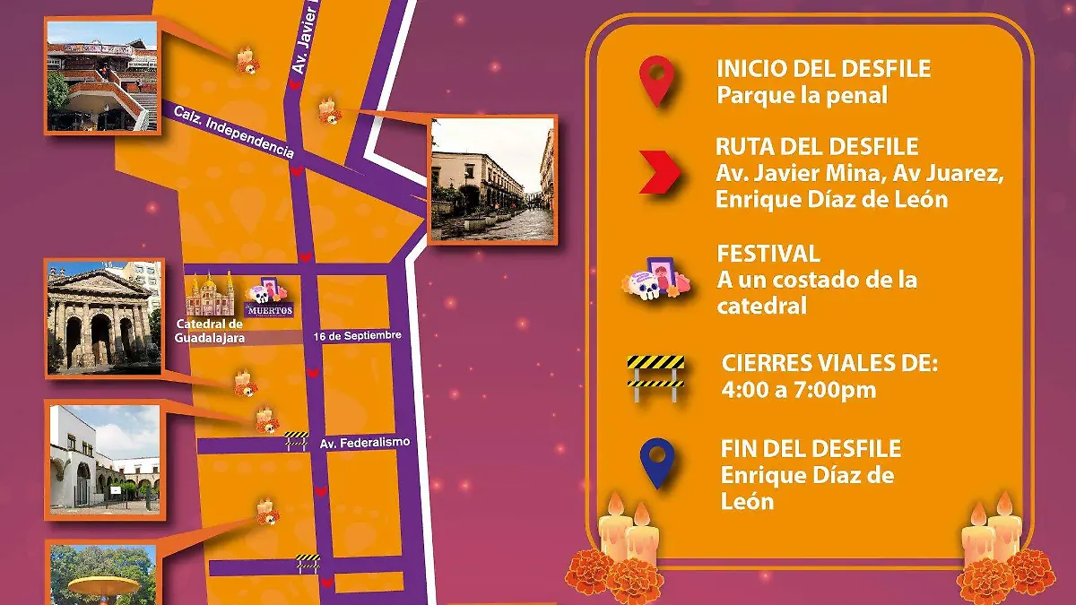 Ruta desfile Día de Muertos