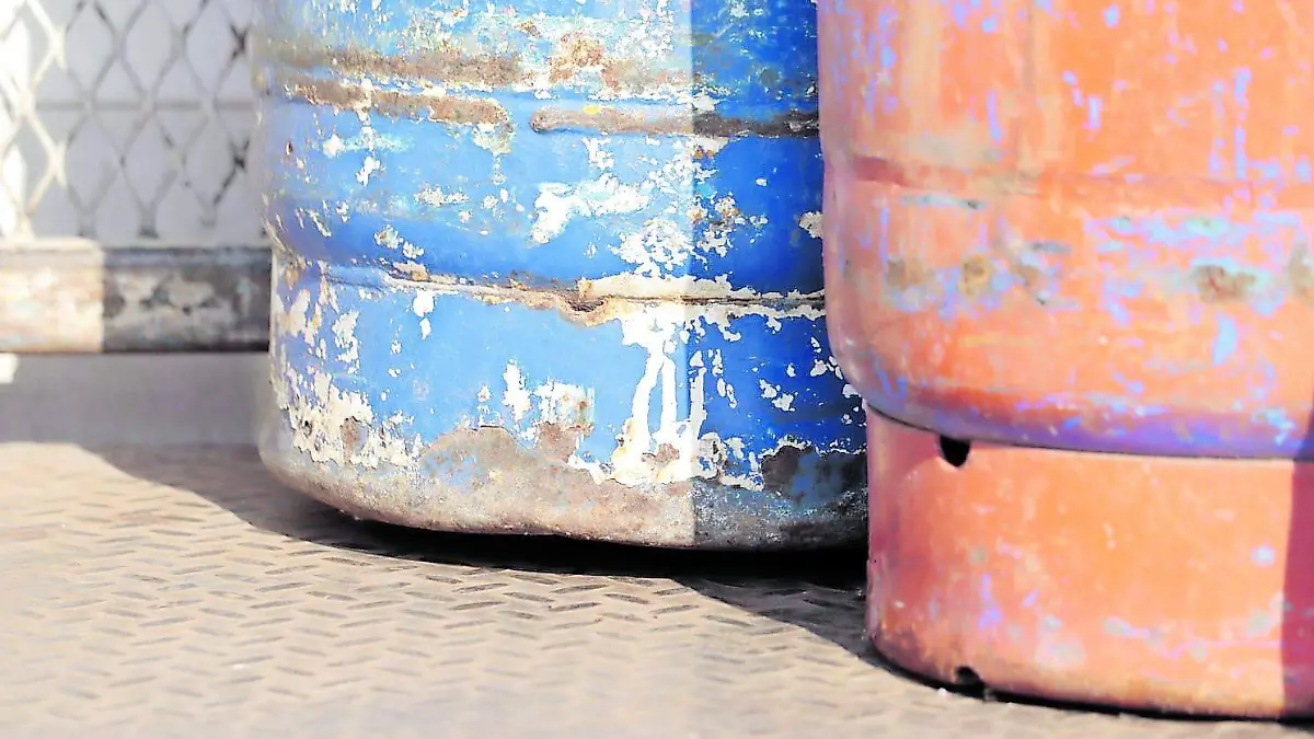 Tanque de gas en mal estado