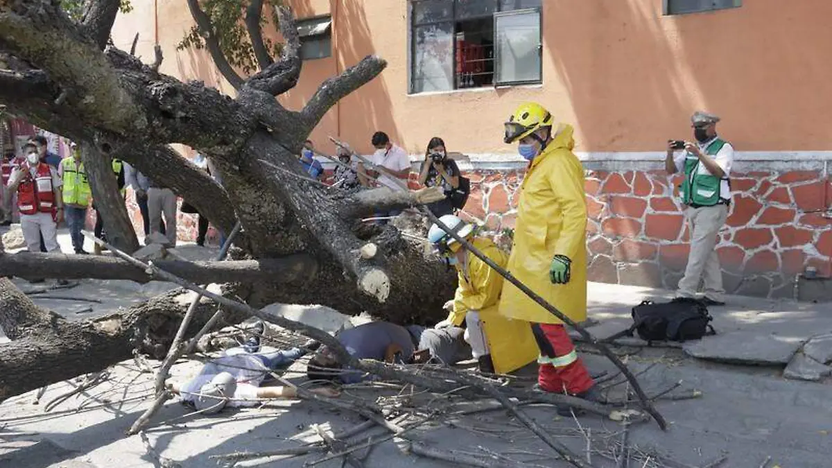 Simulacro de inundación en la colonia San Carlos