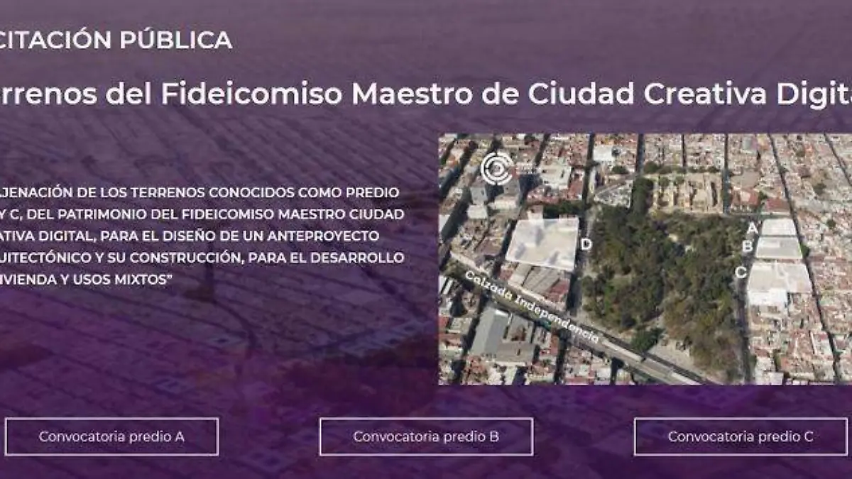 Licitación Pública terrenos Ciudad Creativa Digital