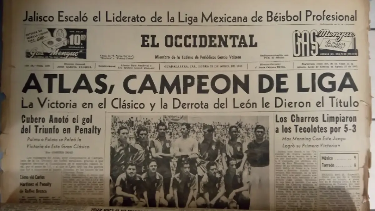 portada el occidental primer campeonato atlas
