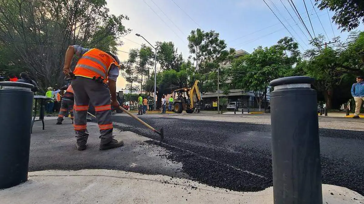repavimentación en la colonia Americana