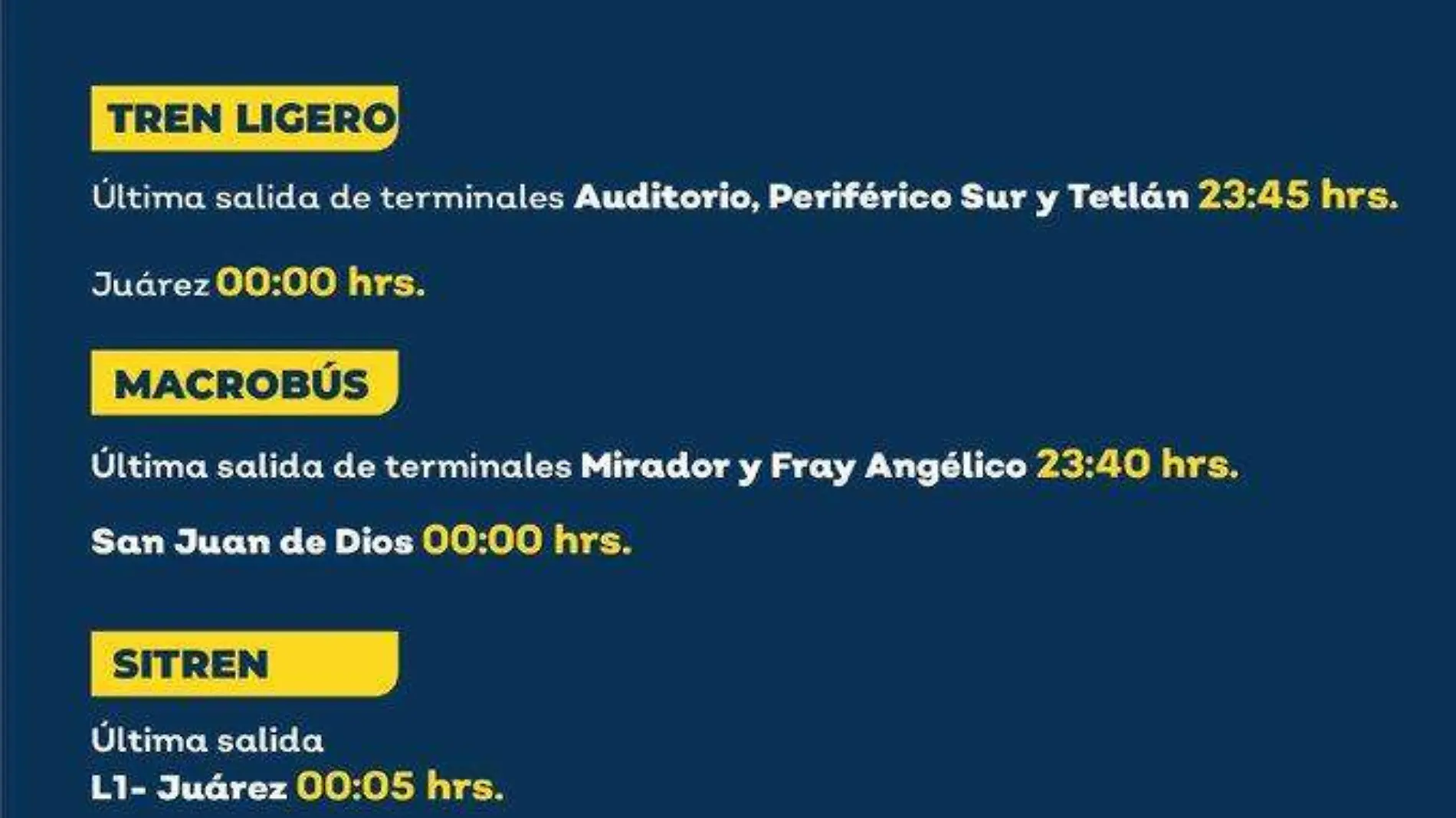 horarios