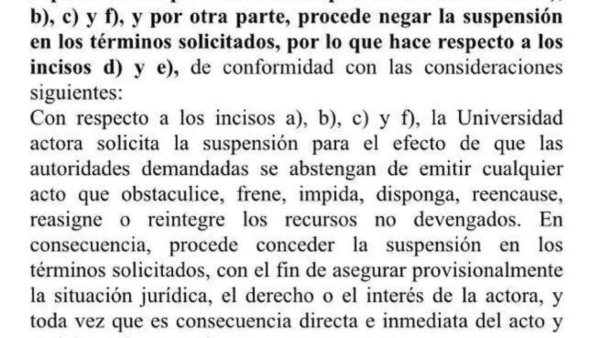 suspensión controversia