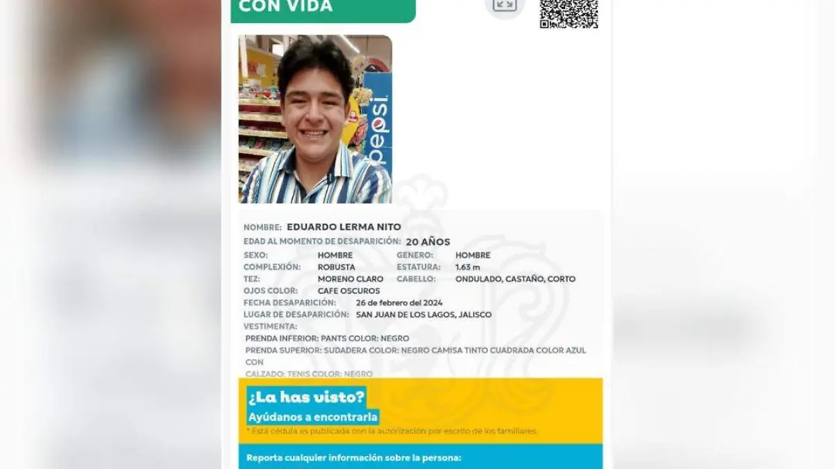 Joven localizado con vida