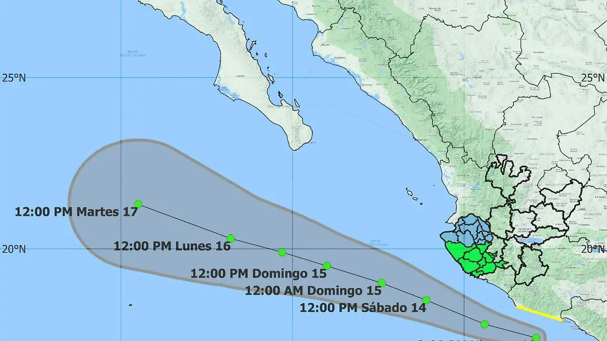 Tormenta tropical Mario en Jalisco