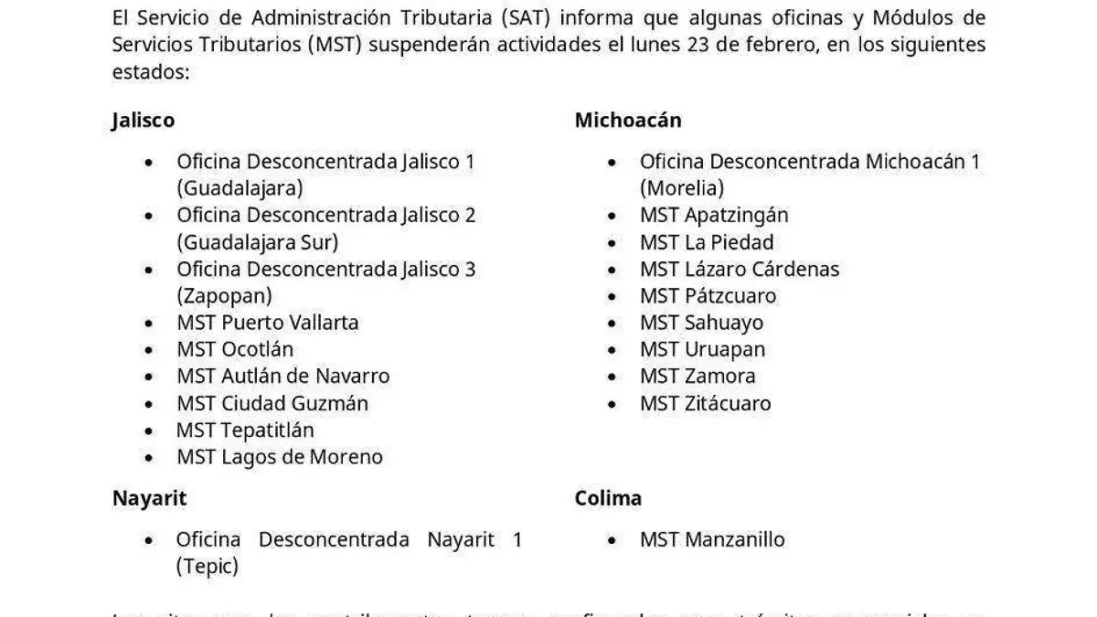Oficinas SAT
