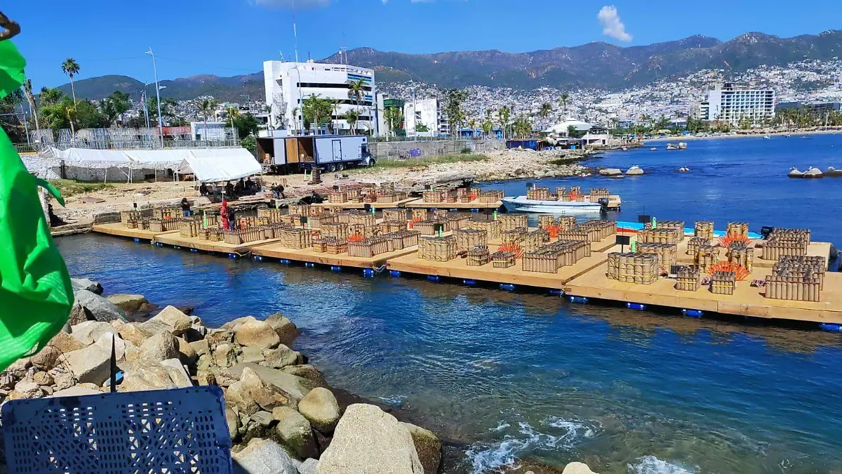 Plataformas para la gala de pirotecnia 