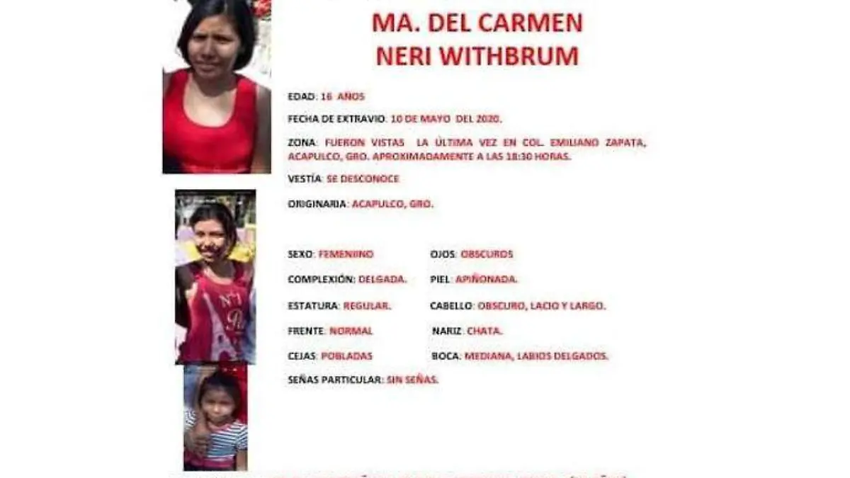 Adolescentes desaparecidsas 12 mayo