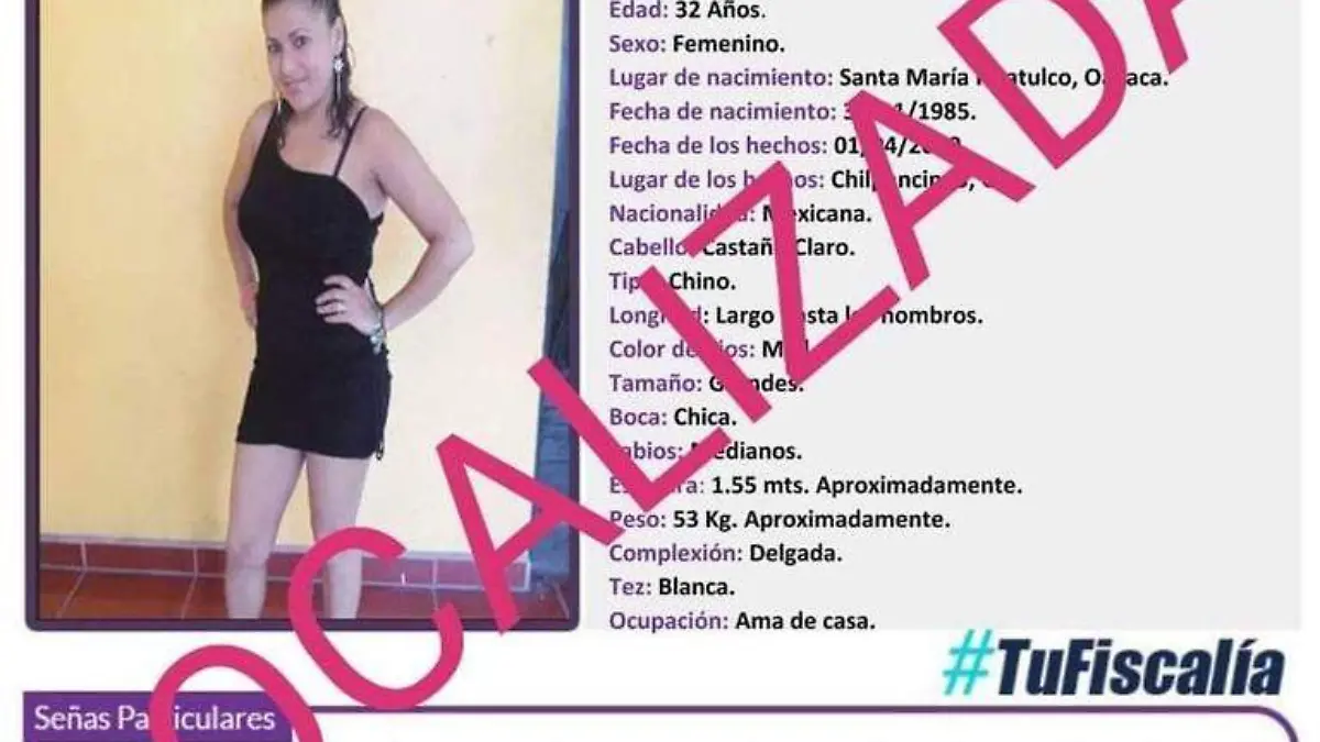 Mujer Localizada Fiscalía