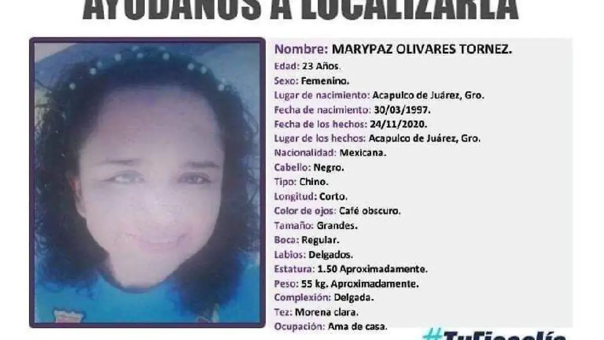 Mujer desaparecida Acapulco