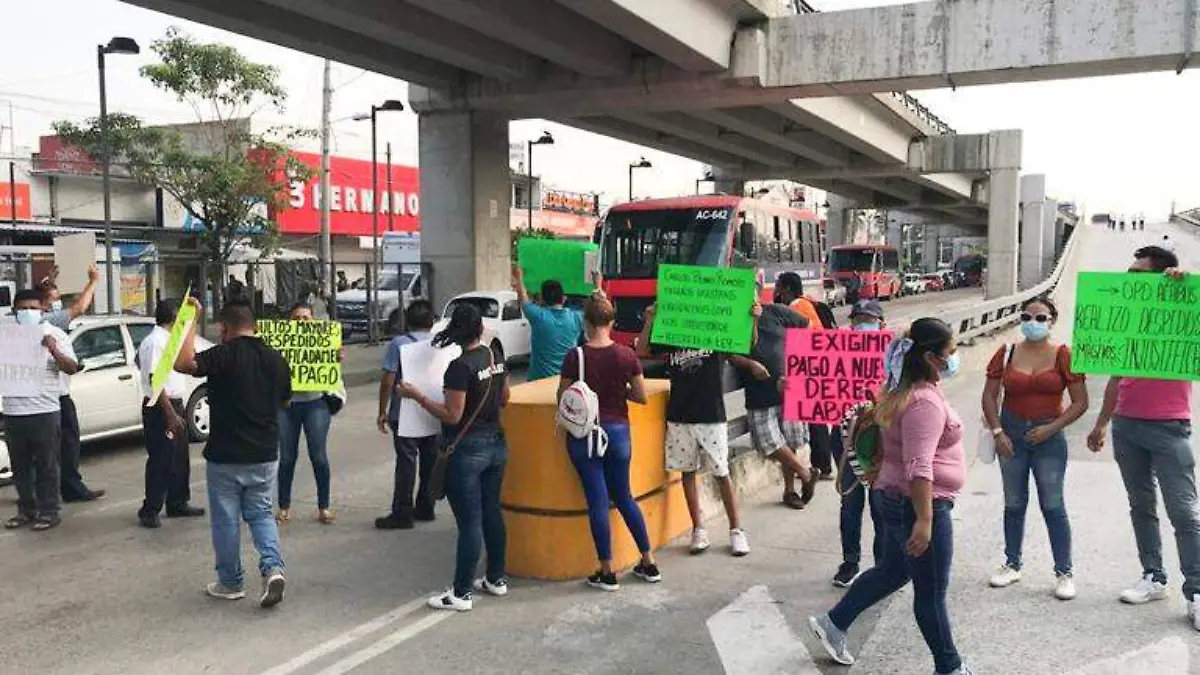 protesta trabajadores acabus