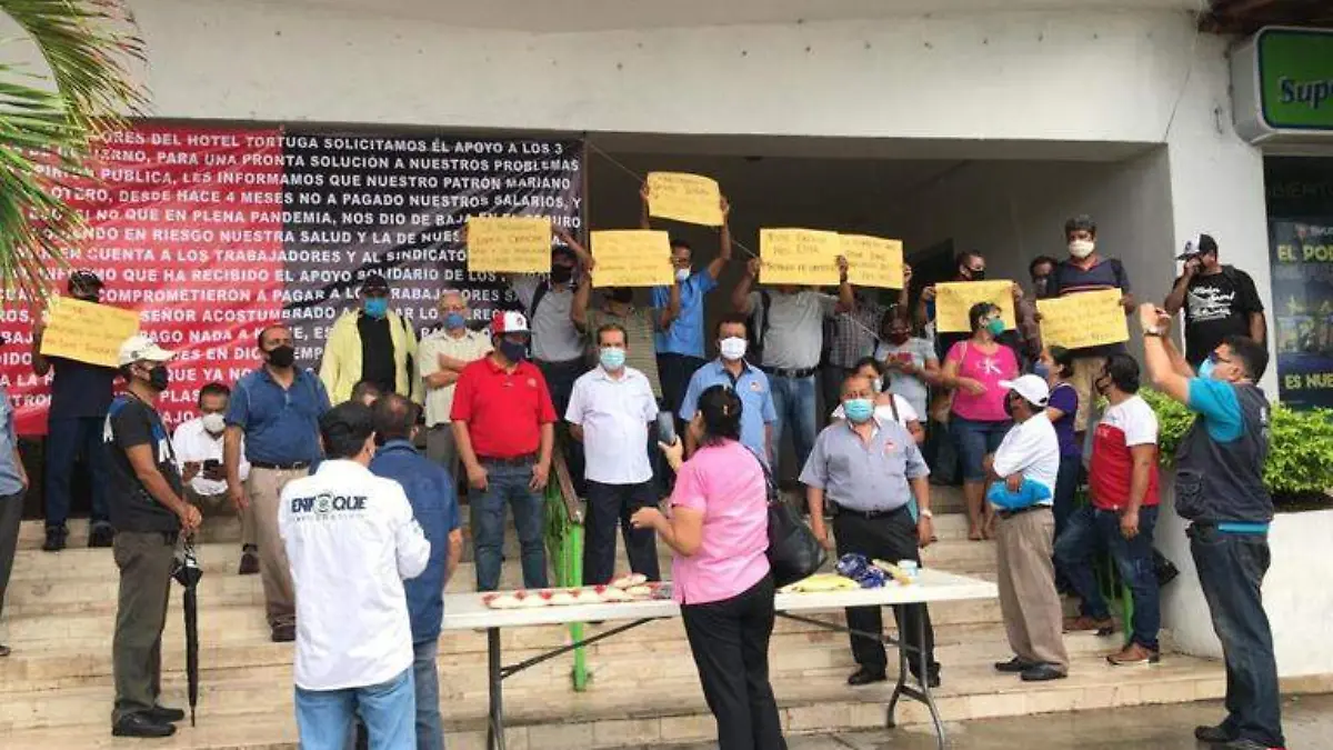 Protesta trabajaodres hotel tortuga