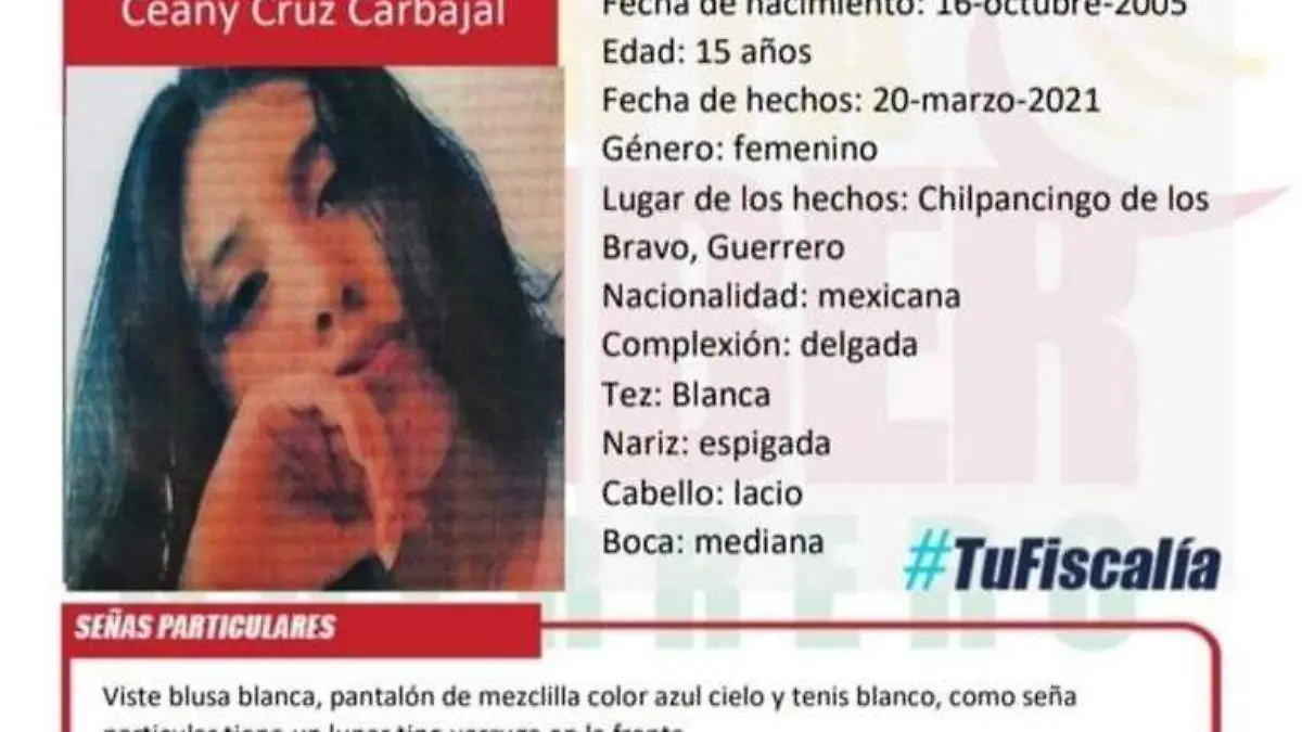 Desaparecida Chilpancingo Ceany Cruz