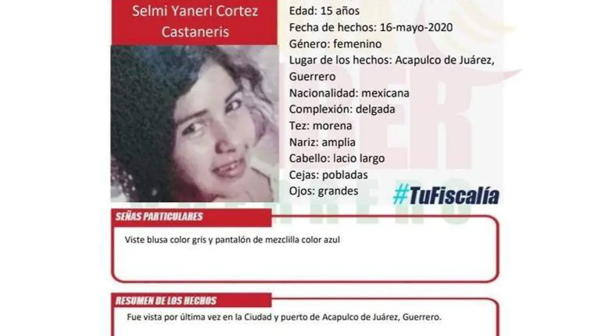 Menor desaparecida guerrero