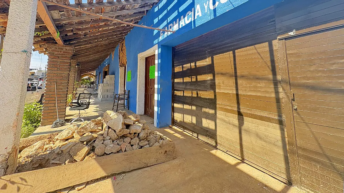 viviendas y comercios afectados por el sismo en San Marcos, Guerrero