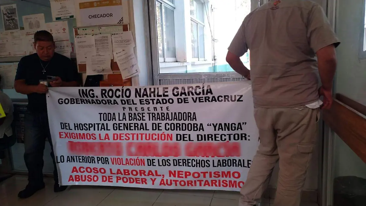 Trabajadores del Hospital General Córdoba exigen destitución del director y administrador  