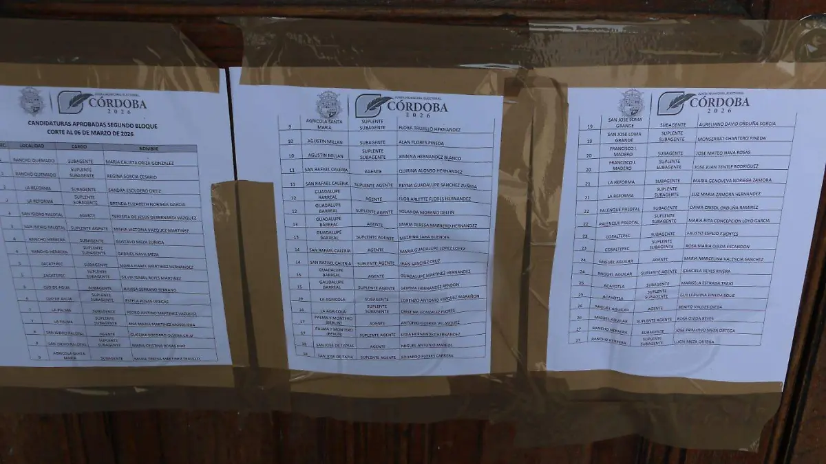 Lista de las candidaturas aprobadas