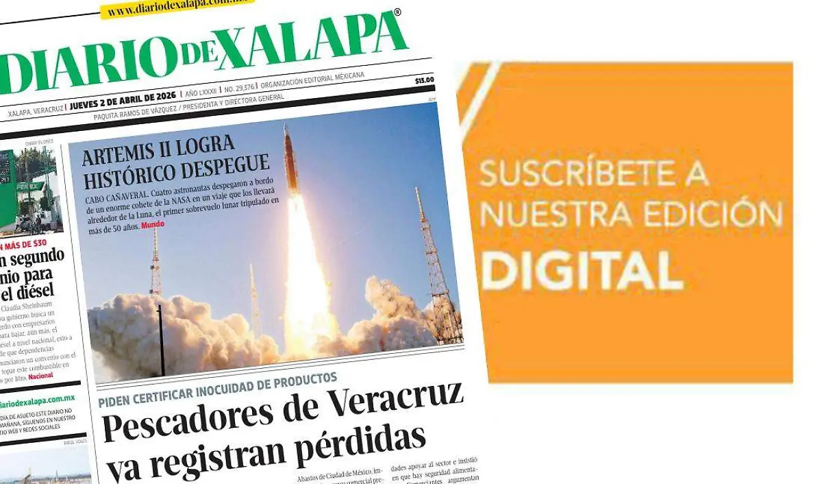 Portada Diario de Xalapa Jueves, 2 de abril 2026