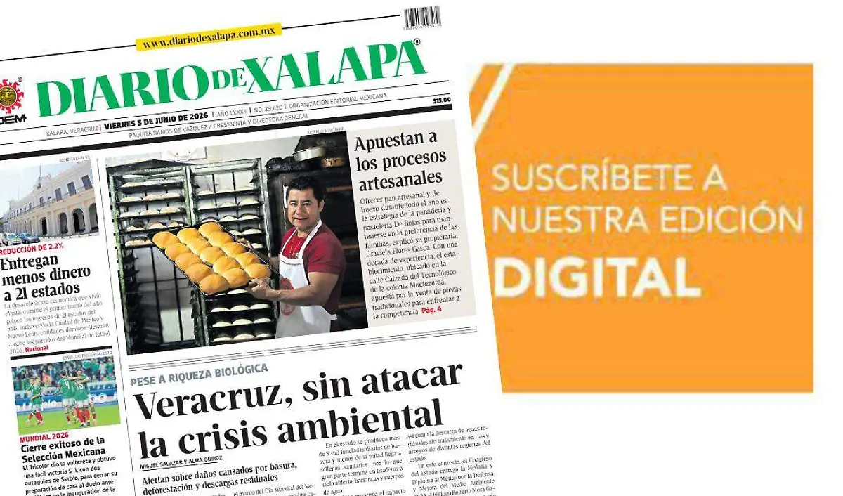 Portada Diario de Xalapa Viernes, 5 de junio 2026