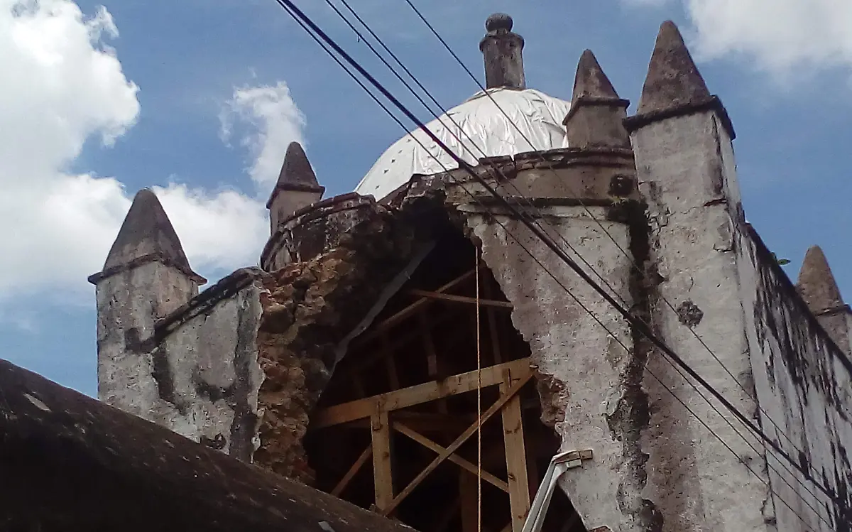 El ex convento es uno de los inmuebles que menos daños tuvo