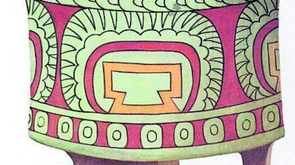 Vaso teotihuacano con el motivo esquematizado de la mariposa