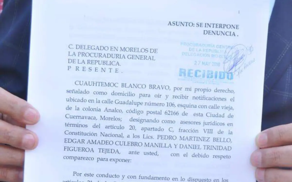 Denuncia contra Rodrigo Gayosso