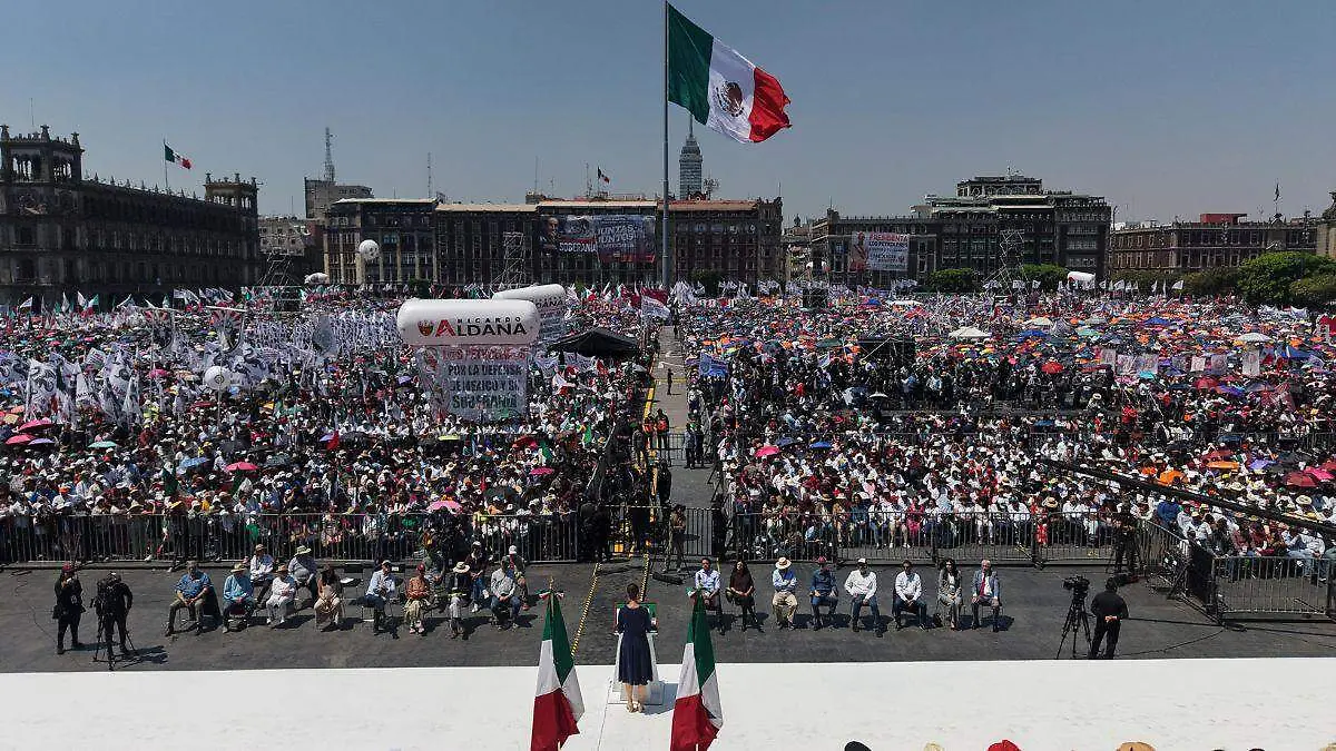 Sheibaum da mensaje en el Zócalo por aranceles de EU