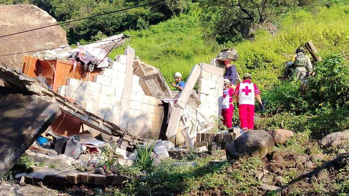 Lluvias en Morelos provocan deslave en Amacuzac-tres muertos