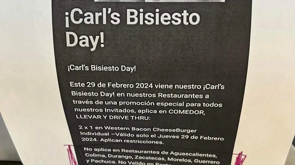 Durango fuera del Bisiesto Day en Carl's Jr