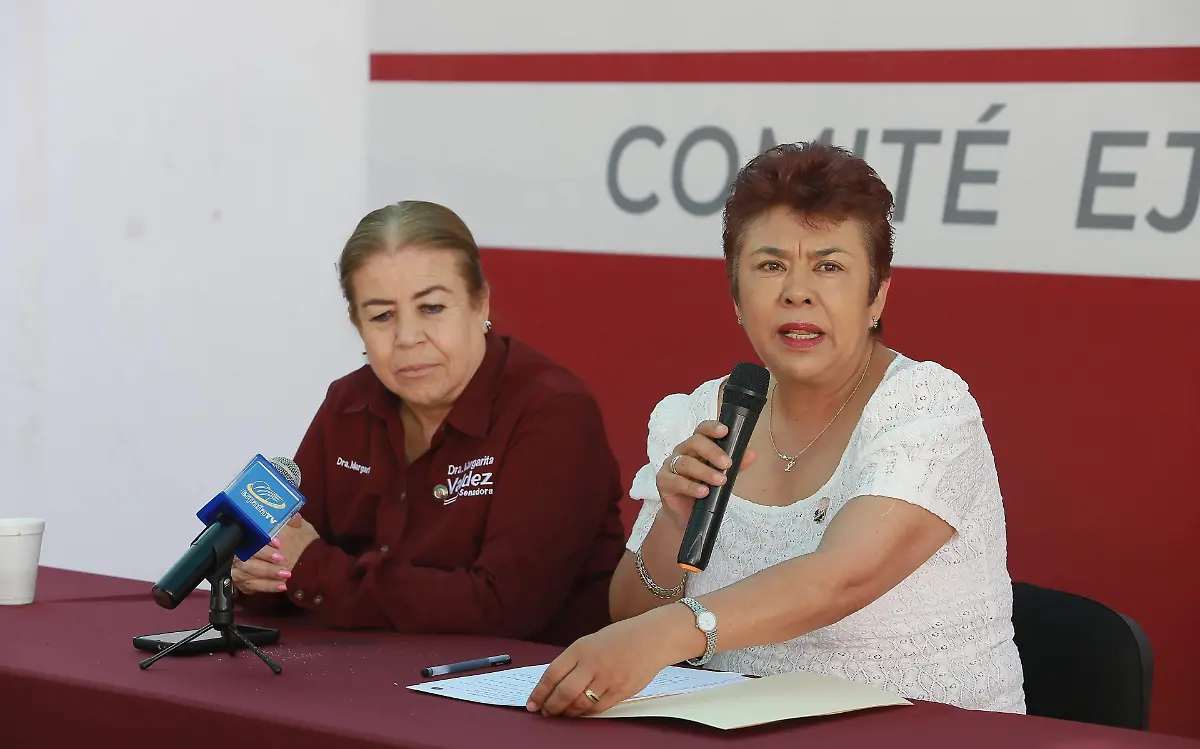  Lourdes García Garay, dirigente estatal de Morena y  Margarita Valdez Martínez, candidata al Senado