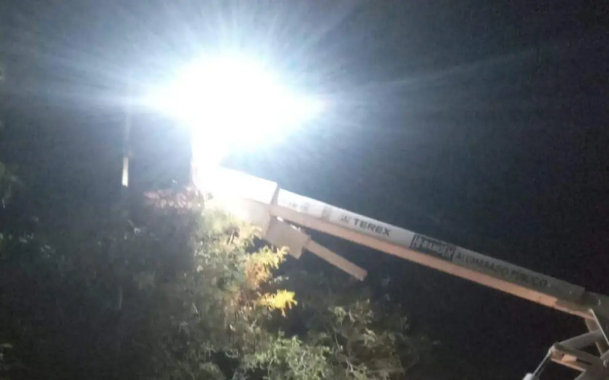 Continúan acciones de iluminación en el bulevar Las Cruces