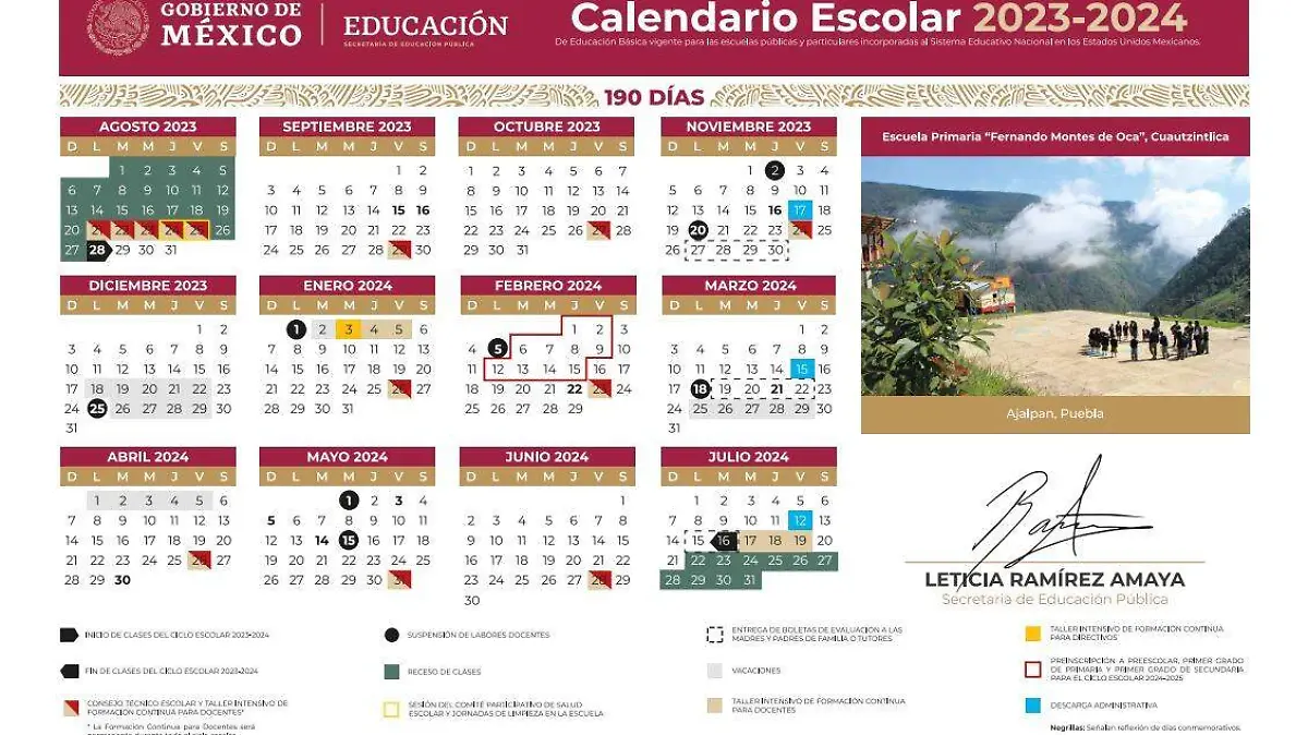 Calendario escolar 2023-2024
