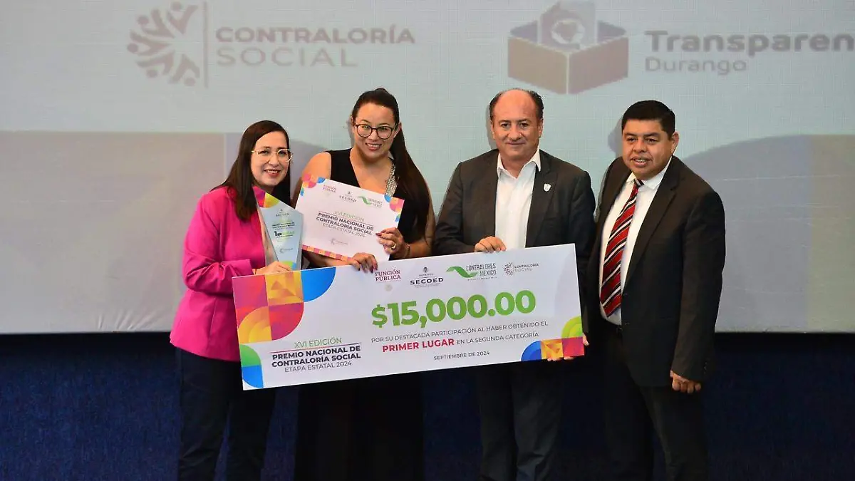 Para incentivar vigilancia del trabajo de autoridades, Gobierno del Estado  entrega Premio de Contraloría Social 2024