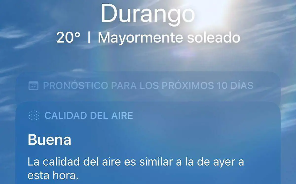 Durango registra buena calidad del aire durante 2023