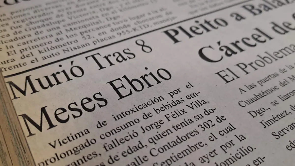 La historia del duranguense que duró ocho meses ebrio y murió