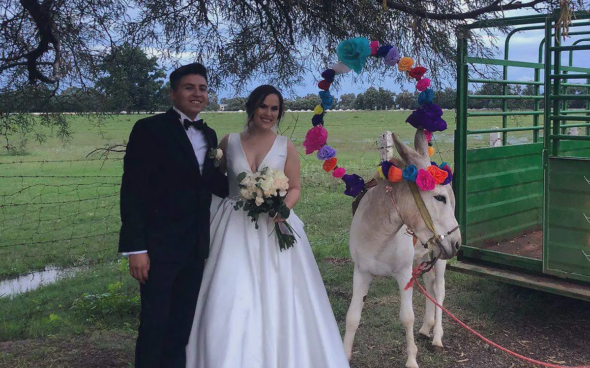 En Durango novia llega al altar en un tráiler; conquista las redes 