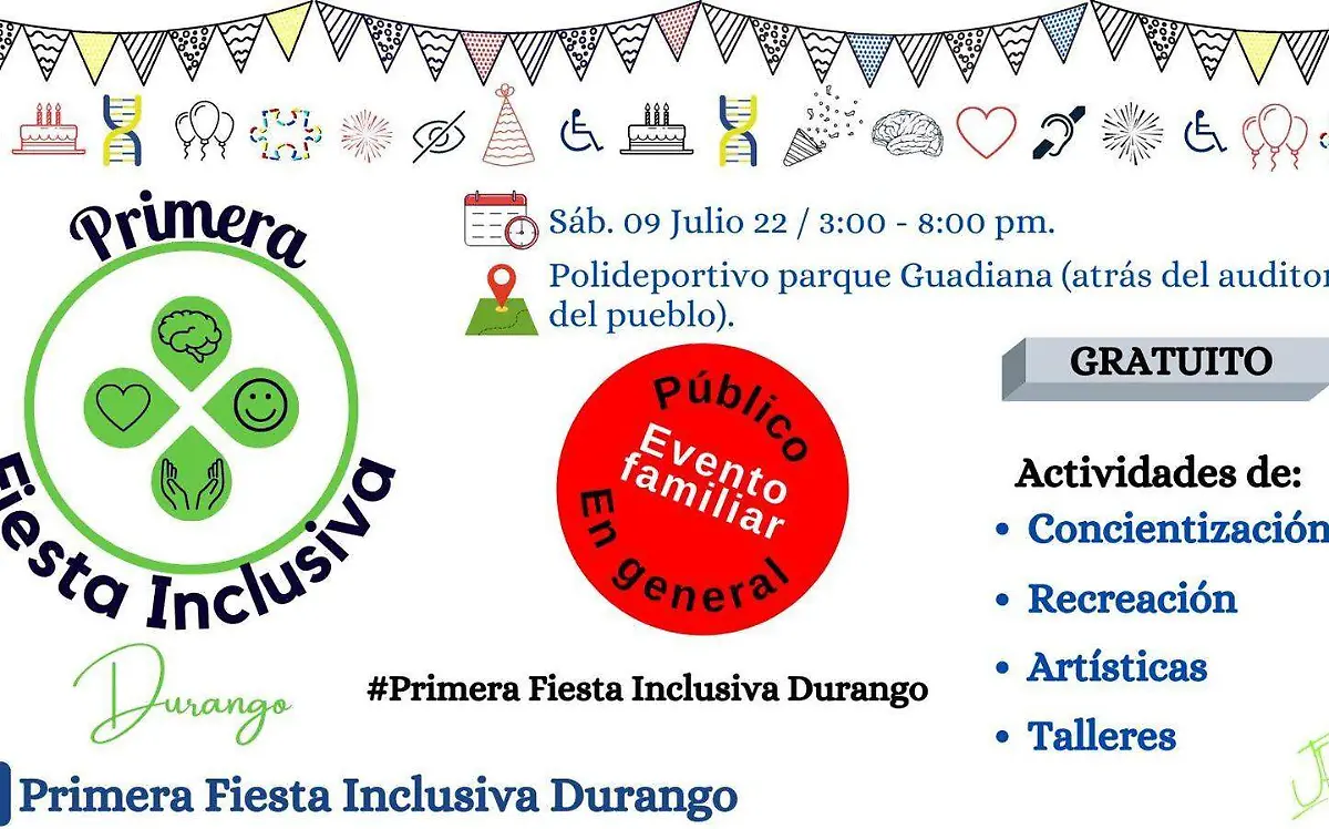 Se realizará la primera fiesta inclusiva en Durango