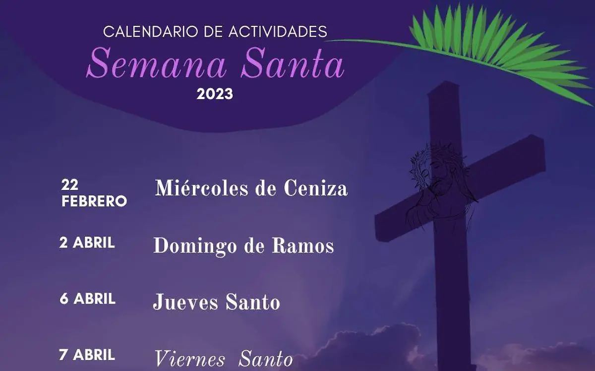 Infografía de los días en que se celebrará Semana Santa en 2023