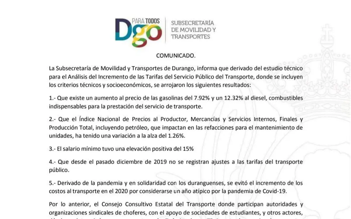 Transporte público en Durango 