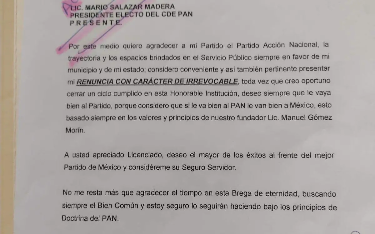 Renuncia Jacob Martínez a la militancia panista en Canatlán