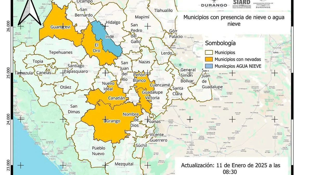 Son ya seis los municipios donde hay nevadas